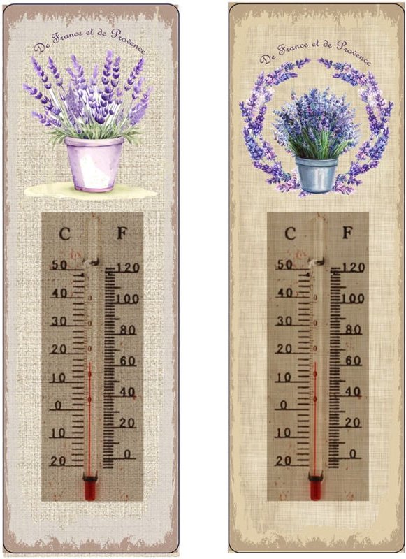 Signes Grimalt Thermometer 2U Holzplatten Rechteckiges braunes Thermometer – 25 x 8 x 1 cm