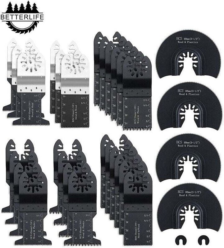 Multifunktionswerkzeug-Sägeblätter-Zubehörset, Betterlife 32-teiliges oszillierendes Multifunktionswerkzeug-Zubehör, Uni...