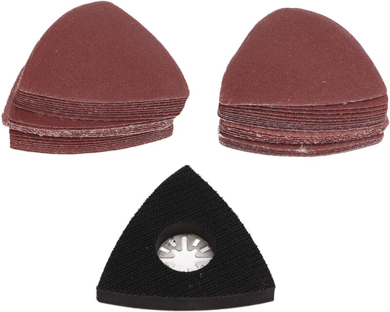 Fafeicy Sanddaper Multitool 51-teiliges Set mit vorderem 80-mm-Dreieck-Schleifkissen