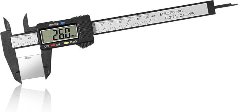 Digitaler Messschieber, 150 mm / 6" Digitaler Messschieber, elektronisches Messgerät mit großem LCD-Bildschirm, für Auße...
