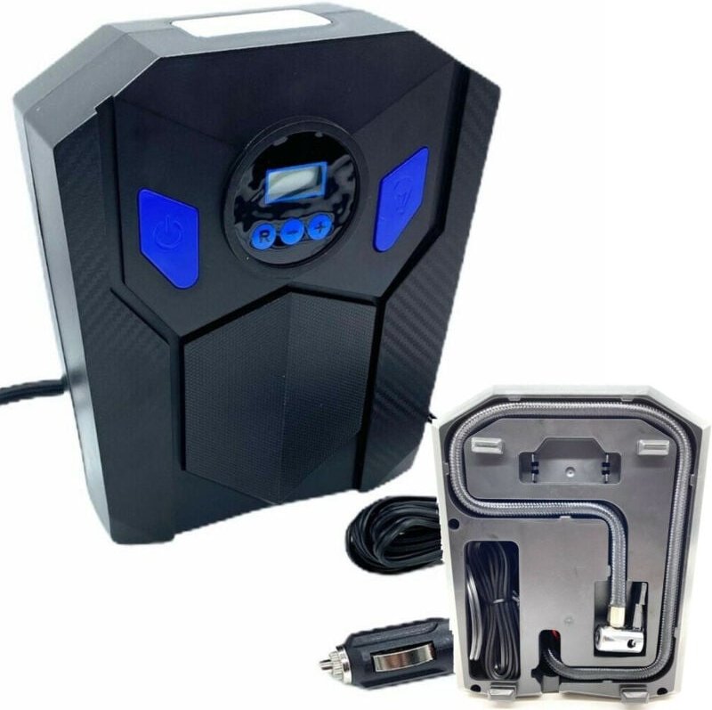 Trade Shop Traesio - Trade Shop - Tragbarer digitaler Luftkompressor mit Pumpe für Auto, Motorrad, Fahrrad, Reifenpumpe ...