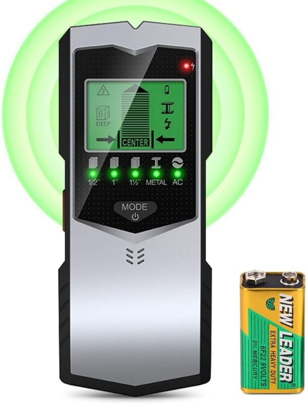 Kabeldetektor, 5-in-1-Wanddetektor, LCD-Display mit Batterie, Metallwanddetektor, Materialdetektor mit akustischem Alarm...