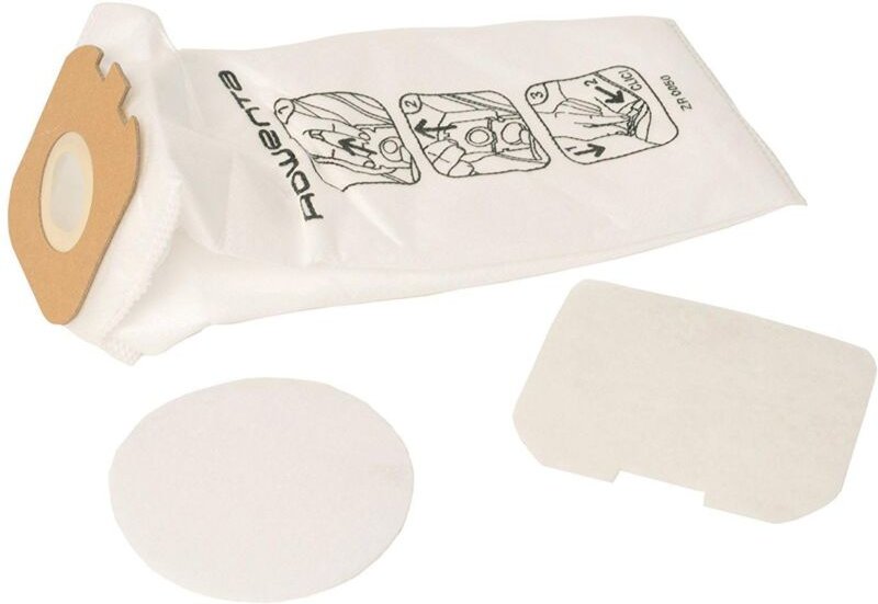 Rowenta Staubsaugerbeutel ZR005001, weiß, 5 Beutel + 2 Mikrofilter