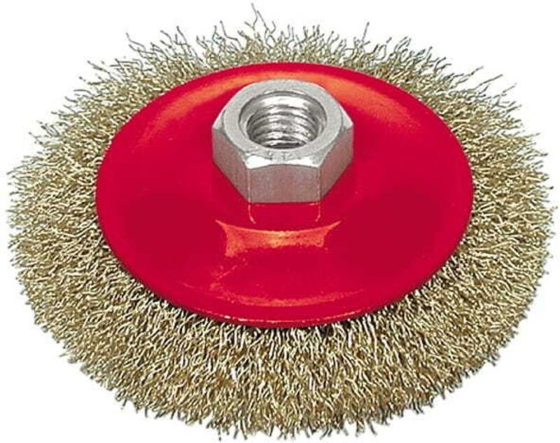 VOREL KONISCHE BÜRSTE 115mm, GEWELLTER DRAHT, GEWINDE, 06973