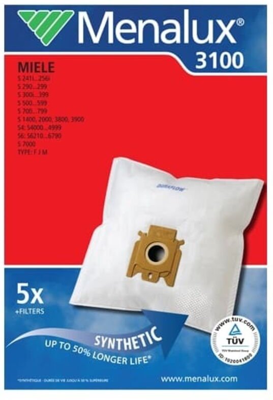 Menalux - miele-vakuum-reiniger bag synt s246 s262 s500 3100 5-teilig - 9001961508 - 7321429394963
