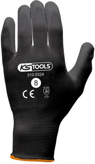 Mikrofaserhandschuhe schwarz (12 Paar) T.8