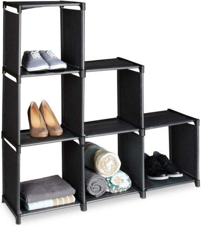 Step shelf with 6 compartments