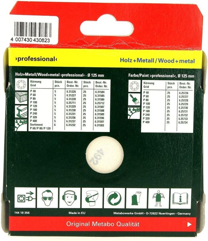 Black&decker - Schleifmittel rund d=125 120g pro 5 für Schleifmaschine