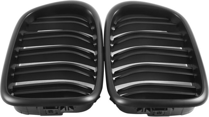 Tlily - Front StoßStange Nieren Grill Doppel Lamellen Gitter für E39 5 Series 525 528 1995-2004 Matt Schwarz