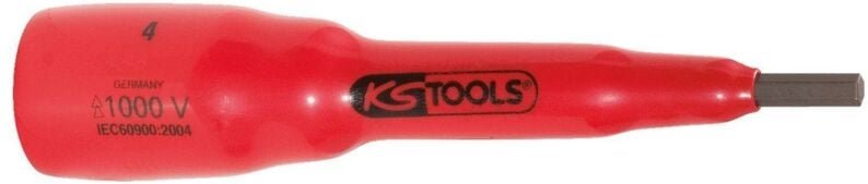 KS Tools 1/2 Bit-Stecknuss mit Schutzisolierung für Innensechskant-Schrauben, 6 mm,118 mm lang