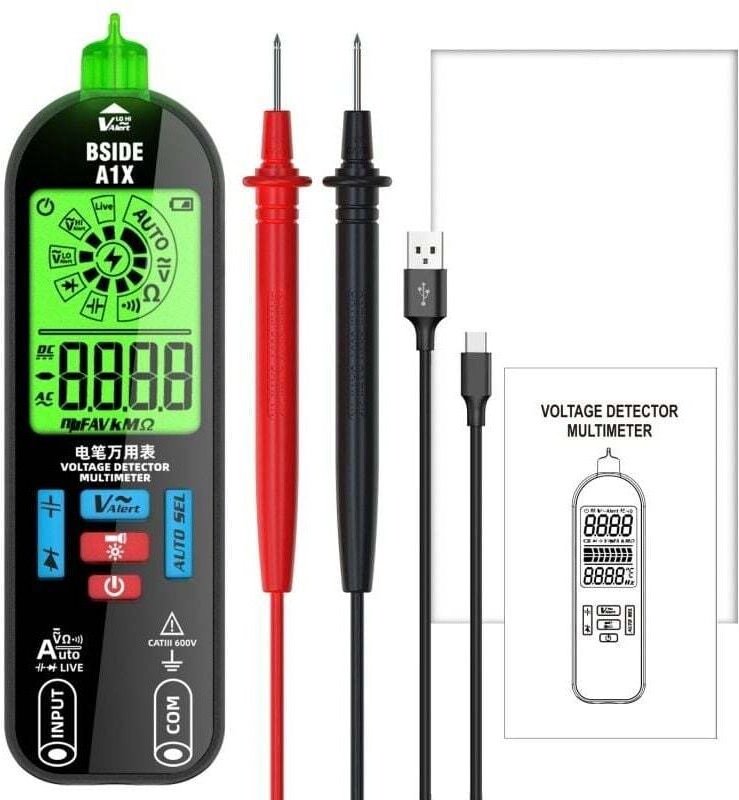 Tragbares Digitalmultimeter, digitales elektrisches Prüfgerät, automatisches Voltmeter, Messgerät für Spannung, Strom, K...