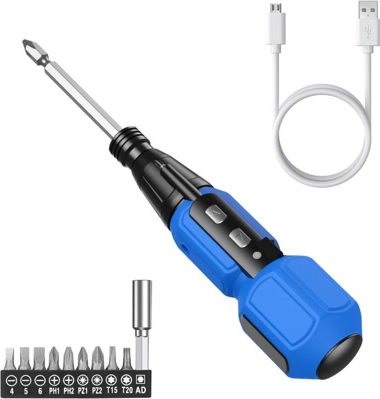 Präzisionsschraubendreher-Set, USB-aufladbarer Akkuschrauber mit LED-Leuchte, 9 Schraubendreherbits, automatischer und m...