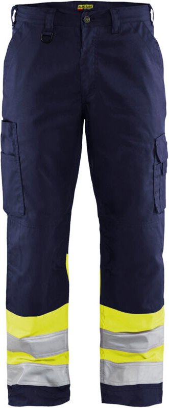 Thumbnail - Hochsichtbare Arbeitshose 1564 - Marine/Gelbfloß M - FR(44) - SE(C50) - Kurz