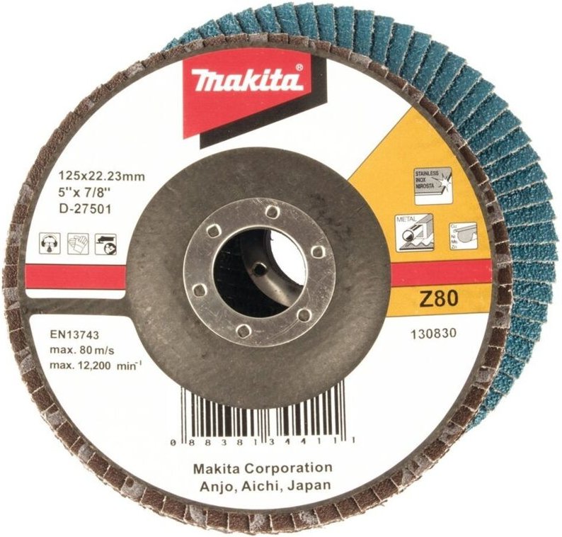 Fächerschleifscheibe 125 mm, Z80 - Makita