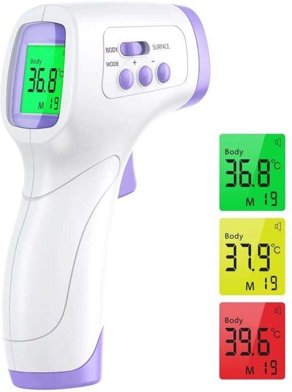Stirnthermometer für Erwachsene, Infrarot-Stirnthermometer, 2-in-1-Thermometer zur berührungslosen Messung für Babys, Er...