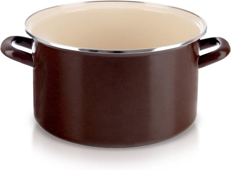 Brown enamel pot 30 cm 10 l