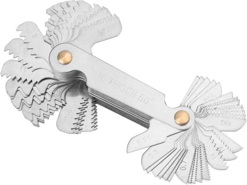 ZVD - Gewindekamm, 58 Klingen, metrisches Gewindemessgerät zum Messen der Schraubensteigung