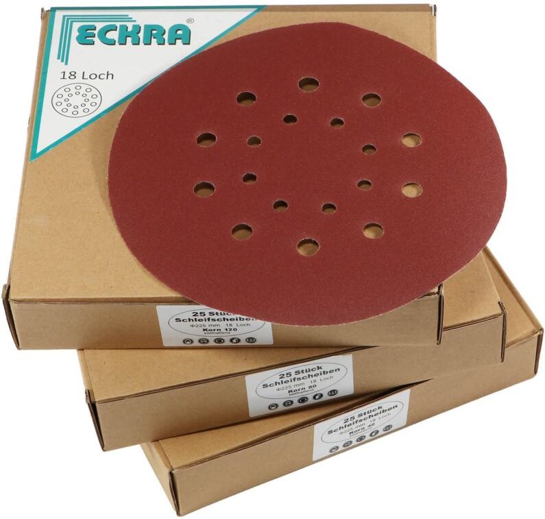 75 Schleifscheiben 225mm Korn 40, 80, 120 Sortiment für Wand- Deckenschleifer Schleifpapier