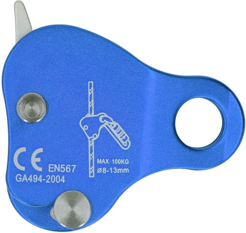 Selbstsichernde Kletterseilklemme aus Aluminiumlegierung, 8–13 mm, für Klettern und Bergsteigen im Freien, blau