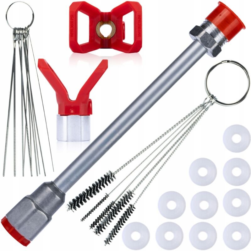 Rosfix Set Spritzlanze 30 cm mit 10 Dichtungen, 10 Reinigungsnadeln & Düsenhalter – 7/8" Gewinde 290 bar Zubehör für Far...