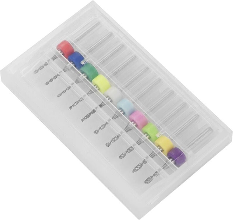 Akozon 10-teiliges Mikrobohrer-Set aus Wolframkarbid 1,1–2,0 mm für Leiterplatten