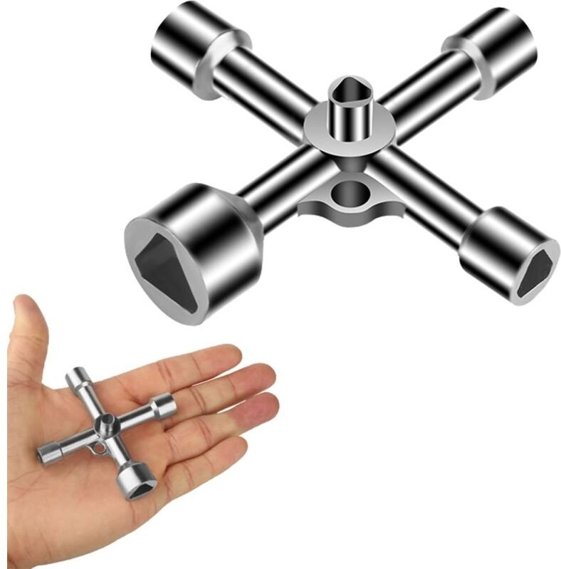 Rnemitery - 4-Wege-Dreieckschlüssel, 5 Größen, Innendurchmesser 7 mm/10 mm/12 mm/13 mm/18 mm, Versorgungsschlüssel für E...