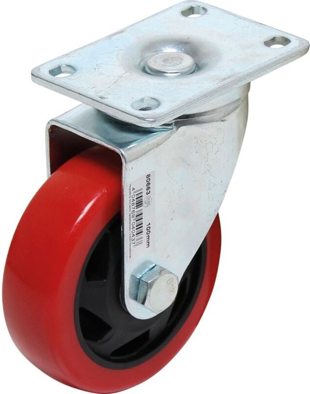 Lenkrolle rot/schwarz Ø 100 mm