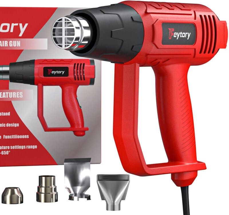 600℃ Professionelle Heißluftpistole Heißluftfön Heißluftgebläse w/ 4 Düsen 2000W