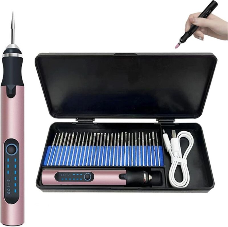 Gravierstift – Professioneller, tragbarer elektrischer Gravierer, höchste Präzision für Metall, Holz, Glas, Kunststoff, ...