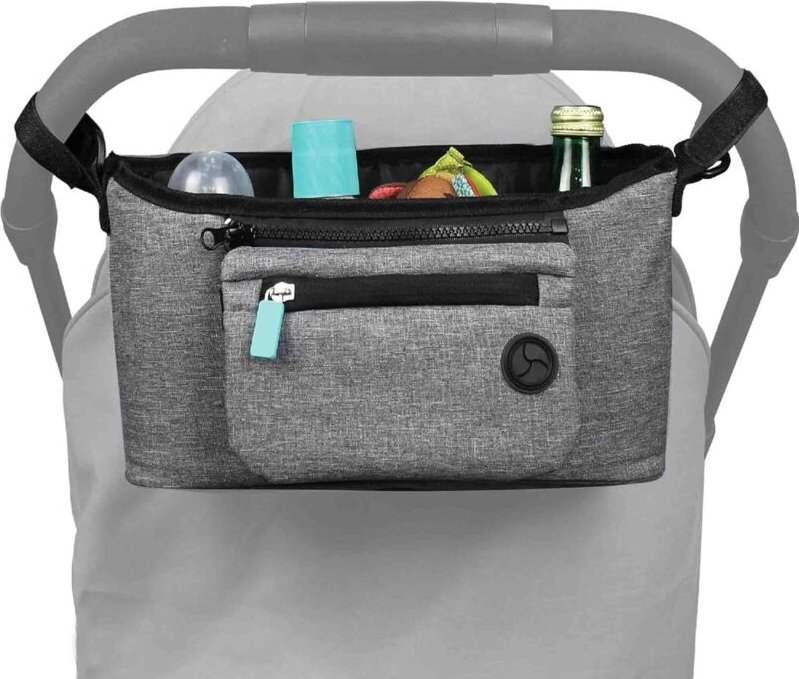 Kinderwagen-Organizer mit isoliertem Getränkehalter, abnehmbarer Handytasche und Schultergurt, praktisches Kinderwagen-Z...