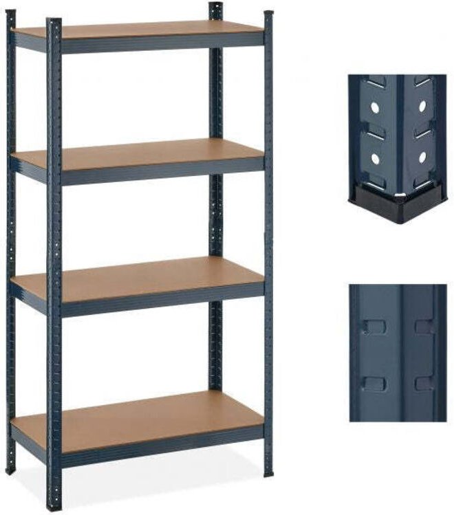 Stabiles Regal mit 4 Ebenen anthrazit