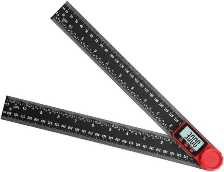 2-in-1 Digitaler Winkelmesser, LCD-Digitalwinkelmesser mit 300 mm (11,8 Zoll) Bildschirmdiagonale, Nullstellung, Gradums...