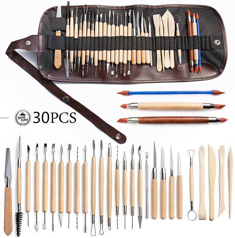 Töpferwerkzeug, Tonmodellierwerkzeug, Meißel für Töpfer/Keramikkünstler, 30-teiliges Set, weitere Spezialwerkzeuge