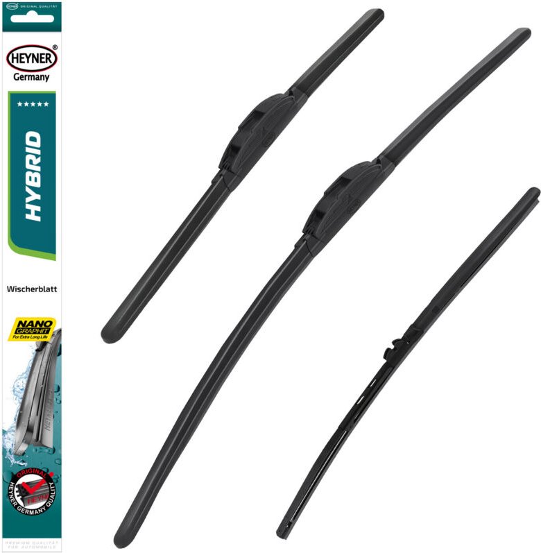 HEYNER® Scheibenwischer mit Heckwischer komp. mit SEAT INCA (11.1995 - 06.2003) HYBRID Flachbalkenwischer
