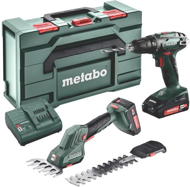 Combo Set 2.2.5 18V Akku-Bohrschrauber bs + Grasschere sgs ltx q mit Akkus + Lader in x - Metabo