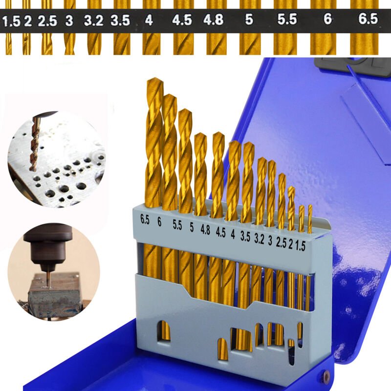 Dayplus - 13tlg hss Spiralbohrer Werkzeuge 1.5/2/2.5/3/3/3.2/3.5/4/4.5/4.8/5/5.5/6/6.5mm