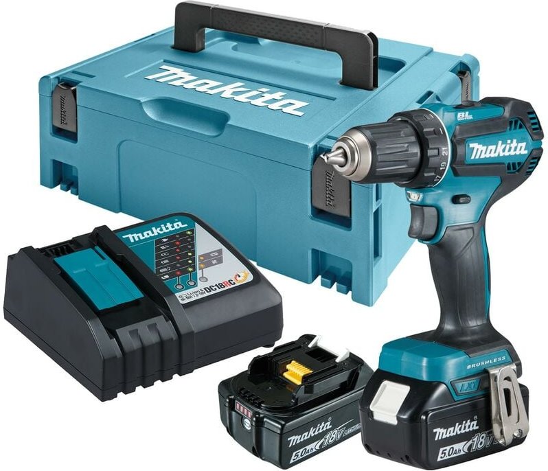 Makita DDF485RTJ Akku-Bohrschrauber 18V/5,0 Ah mit 2 Akkus, Ladegerät im MAKPAC