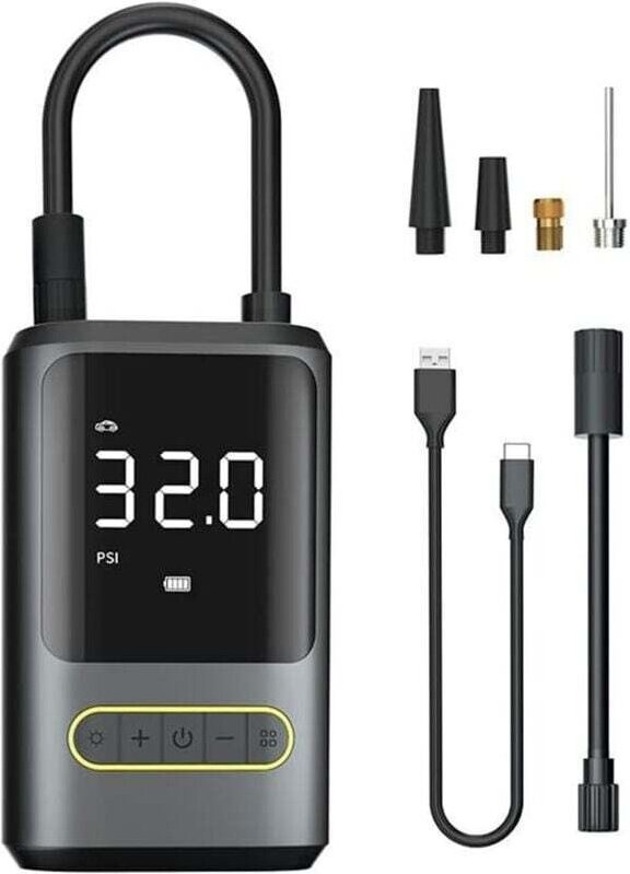 Tragbarer Luftkompressor, kabelloser Autoreifenfüller, 3x schneller, 35 PSI 2000 mAh elektrische Fahrradpumpe mit LED-Li...