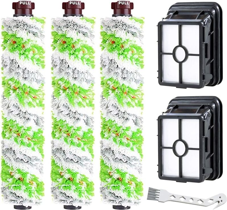 Ersatzpaket 3 Walzenbürste + 2 Filter bissell Crosswave 17132 und 2225N Serie für Familien mit rauchenden Haustieren Bis...