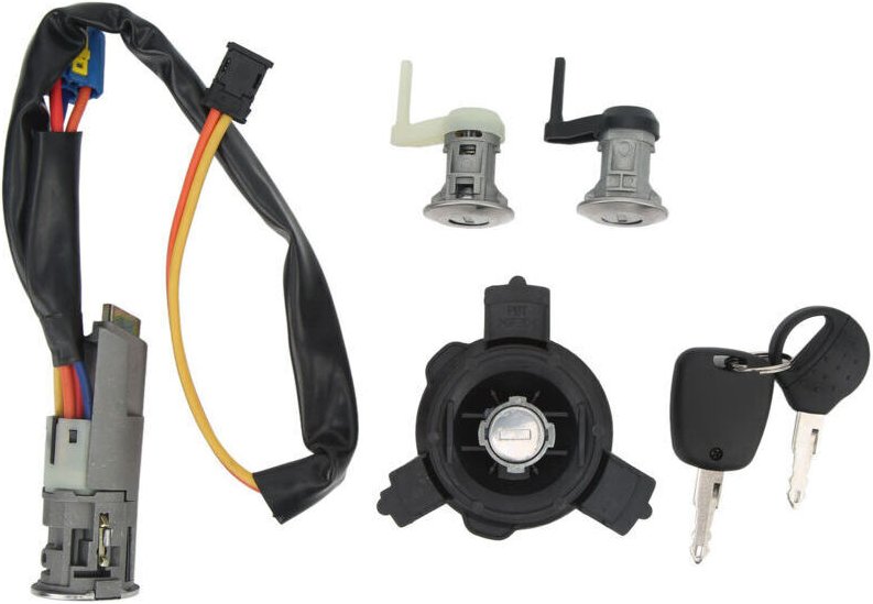 Vtizikl Kit complet de cylindre de serrure de véhicule avec serrure de porte de commutateur d'allumage 4162EW remplaceme...