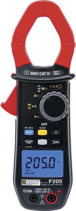 F205 Stromzange digital cat iii 1000 v, cat iv 600 v Anzeige (Counts): 6000 - Chauvin Arnoux