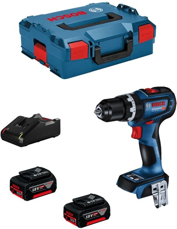Bosch Akku-Schlagbohrschrauber gsb 18V-90 c, incl. 2x Akku gba 4 Ah, Schnellladegerät, l-boxx - Bosch Professional