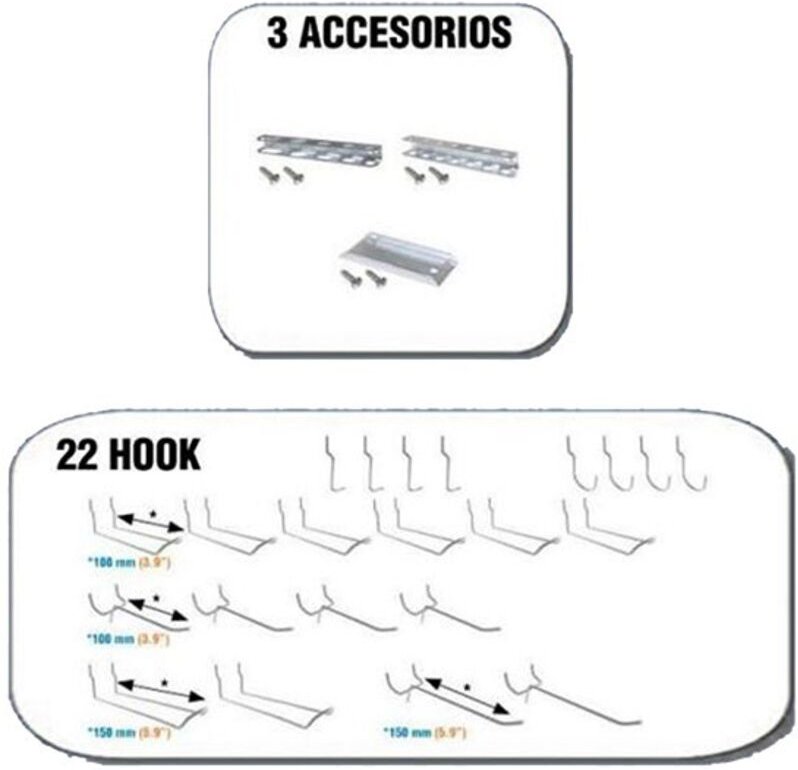25 Stück. Acc014 Bt-Panel (22 Haken + 3 Zubehör)