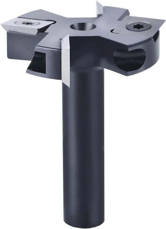 12-mm-Flachfräser, 45-mm-Schaft, Schnittdurchmesser mit 2+2 Einsätzen, Holzfräser, Hobelfräser, Oberflächenfräser, Ikodm