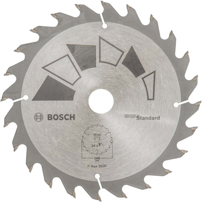 Kreissägeblatt standard d= 160 mm Bohrung= 20 mm z= 24 - 2609256810 - Bosch