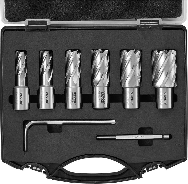 Mophorn - vevor Kronenbohrer-Set Metall 6 tlg. 1/2, 9/16, 11/16, 13/16, 15/16, 1-1/16 Zoll Kernbohrer-Satz 25,4 mm Schni...