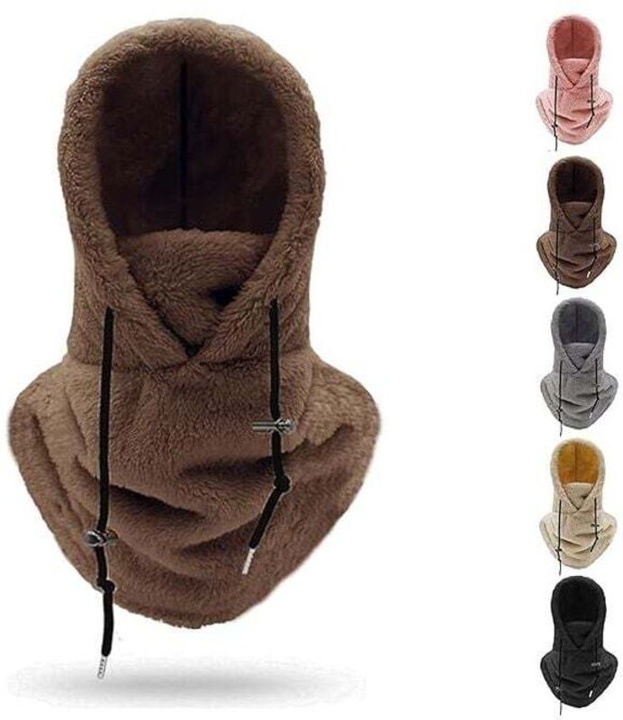 Skimaske mit Sherpa-Kapuze, winddichte Fleece-Sturmhaube für den Winter