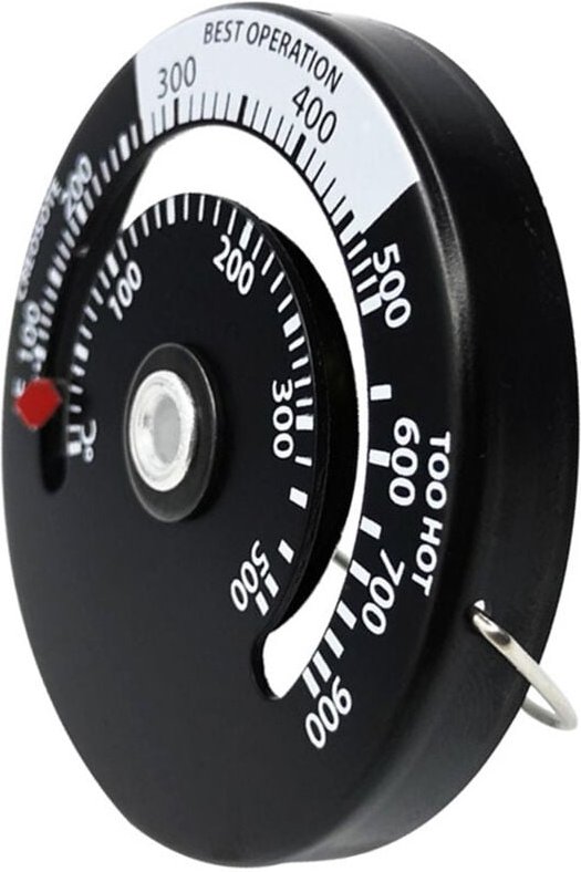 Ej.Life Magnetisches Holzthermometer, Kaminventilator mit hochempfindlicher Haushaltssonde, Grillofen-Temperaturschalter