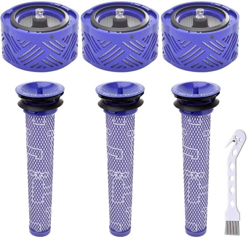 Hochwertiges 6-teiliges Filterset für Dyson V6 Staubsauger mit 3 Vorfiltern und 3 Nachfiltern. Kompatibel mit Dyson V6 A...