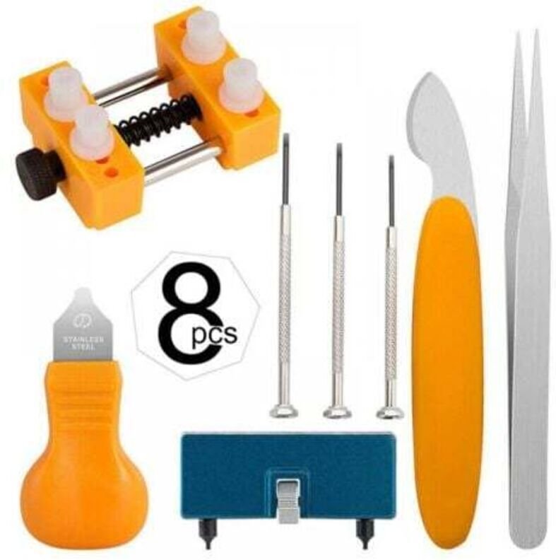 8-teiliges Werkzeugset zum Batteriewechsel von Uhren – Uhrengehäuseöffner zum Öffnen von Uhrengehäusedeckeln durch Drehe...